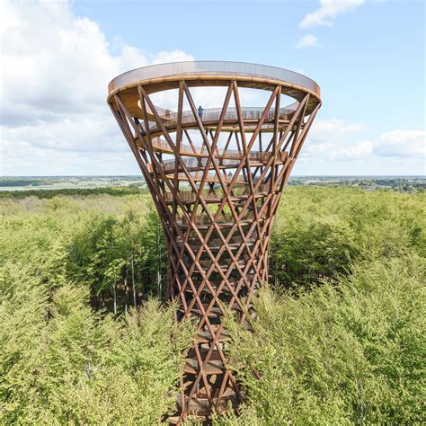 Spiralling Camp Adventure Tower With A Hourglass Shape In The