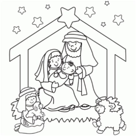 Easy Nativity Coloring Page 232 File Include Svg Png Eps Dxf