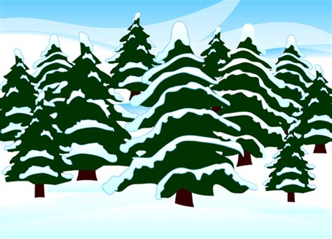 Snow Covered Evergreen Trees Clip Art Cliparts