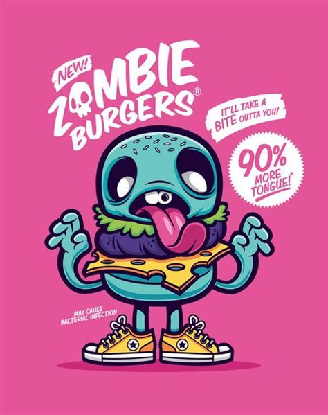 Cute Zombie Food Pop Art Zombie Wallpaper Cartoon Wallpaper