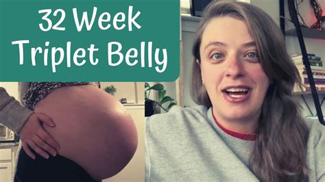 32 week triplet belly 30 31 weeks bumpdate triplet pregnancy youtube