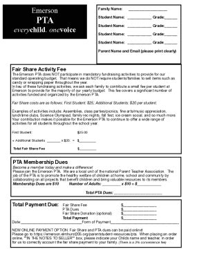 Fillable Online Pta Form Fax Email Print Pdffiller