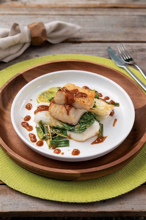 Roasted Black Cod Or Turbot With Bok Choy Maple And Miso Delicious