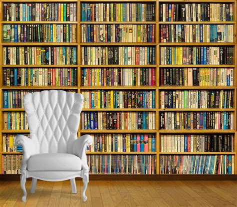 Library Books Book Case Wall Art Wall Mural Self Adhesive