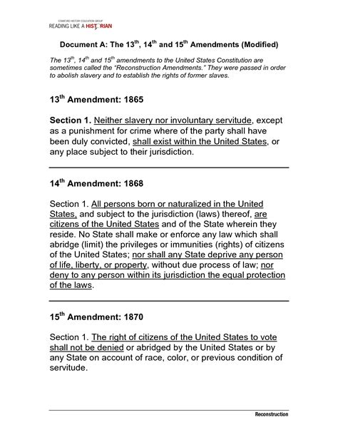 16 best images of 13 14 15 amendments worksheet