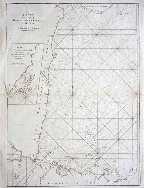 Rare Old English Sea Chart Of Part Of Indonesia With Java Madura And
