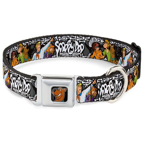 Dog Collar Sdc Scooby Doo Face Full Color Black Scooby Doo Group Pose