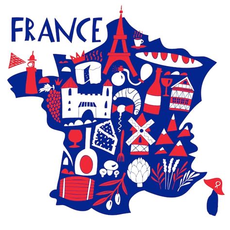 Carte De France Stylisee Vectoriels Et Illustrations Libres De Droits