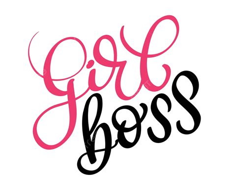 Illustration Of Calligraphic Lettering Girl Boss On A White Background