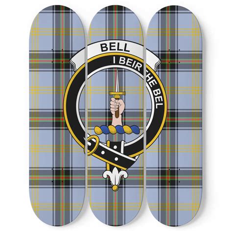 Bell Tartan 3 Skateboard Wall Art Clan Badge Scottish Clans