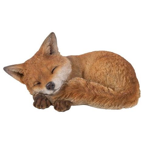 Sleeping Fox Cub Resin Ornament Vivid Arts Bridgend Garden Centre