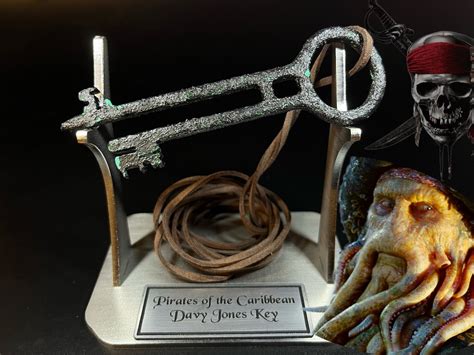 Metal Steel Davy Jones Key With Steel Stand Prop Replica Etsy