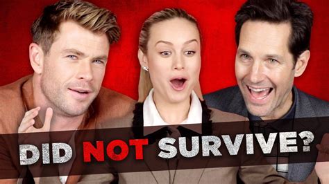 The Cast Of Avengers Endgame Tries To Survive Thanoss Snap Chris Hemsworth Brie Larson