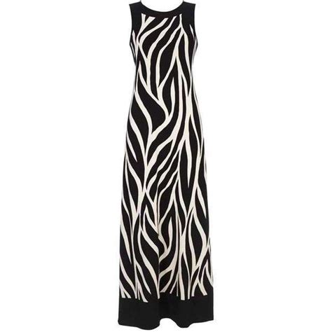 Monochrome Zebra Print Maxi Dress 70 Liked On Polyvore Featuring Dresses Zebra Print Dress
