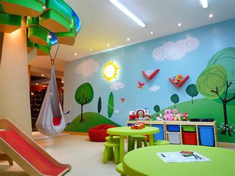 Kids Contemporary Playroom With Custom Wall Mural Hgtv