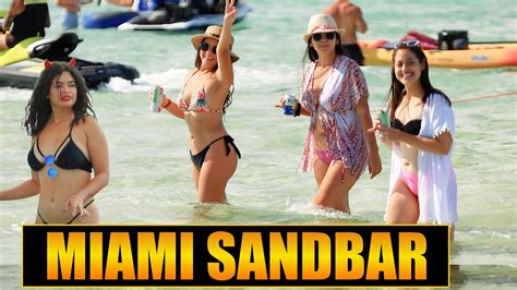 Miami Haulover Sandbar Girls And Fun Boat Zone Miami Youtube