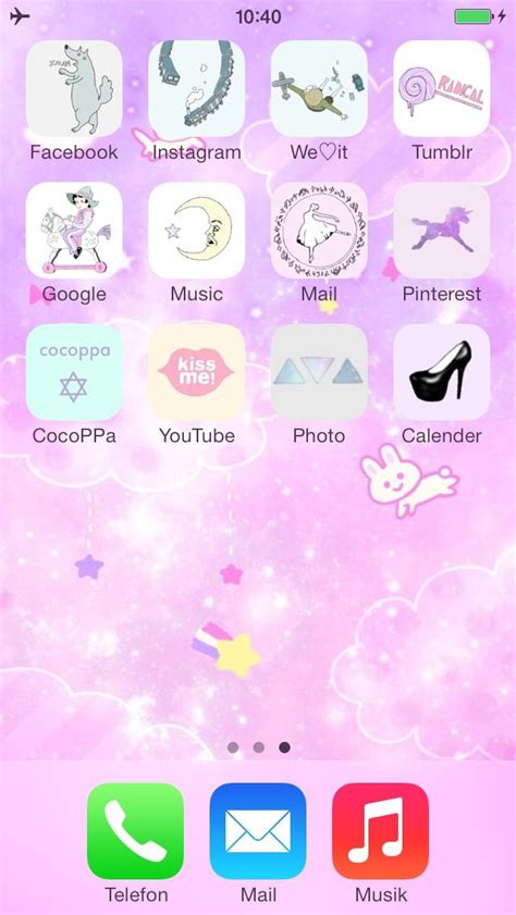 My Iphone Home Screen Made With Cocoppa Cocoppa Iphone Cute Icon Wallpaper Homescreen