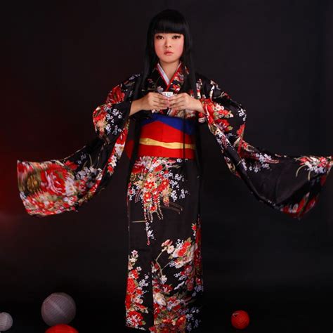 Japanese Kimono Suit Women Cosplay Costume Dress Long Sleeve Anime