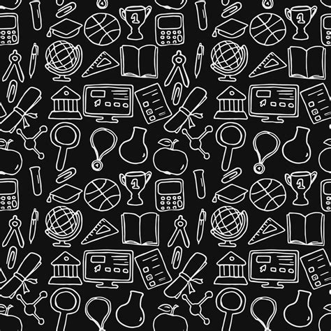 Seamless Vector Pattern With Education Icons Doodle Vector With