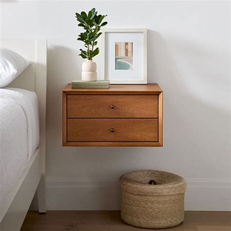 Mid Century Wall Mounted Nightstand Acorn In 2021 Wall Mounted