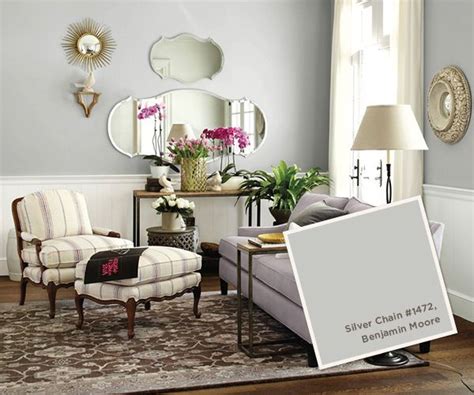 Light french gray sw0055 a neutral gray that will make any room feel cozy and inviting. Benjamin Moore Silver Chain | Ballard Designs Favorite Paint Colors - The Decorologist: "A light ...