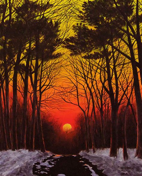 Winter Sunset Painting By Leo Mcree