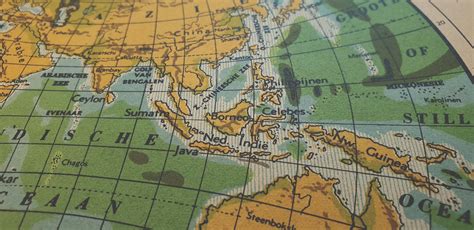 1941 Vintage World Hemispheres Map