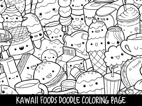 Select from 35870 printable coloring pages of cartoons, animals, nature, bible and many more. Foods Doodle Coloring Page Printable Cute/Kawaii Coloring ...