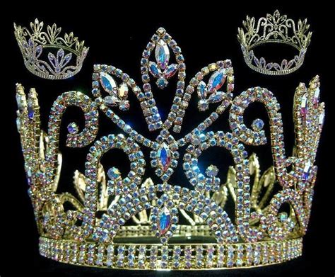 Rhinestone Gold Aurora Borealis Full Crown Crowndesigners Glitz
