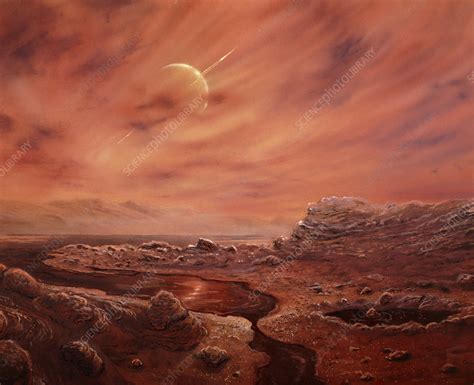 Artists Impression Of Surface Of Titan Stock Image R4000047 Science Photo Library