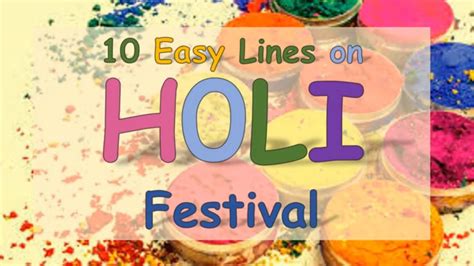 10 Easy Lines On Holi Festival Essay On Holi Festival Youtube