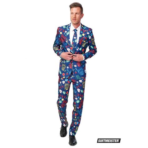 Mens Adult Suitmeister Suit Stag Party Funky Suit Tie Outfit Fancy