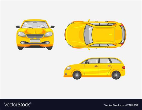 Car Hatchback Top Front Side View Royalty Free Vector Image