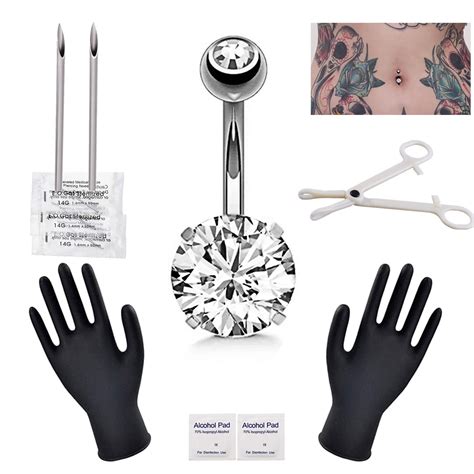 Belly Button Piercing Needle And Clamp