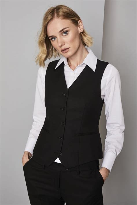 women s contemporary waistcoat black simon jersey