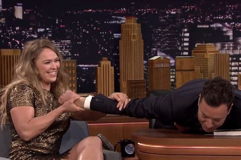 Ronda Rousey Demonstrates Her Arm Destroying Technique On Jimmy Fallon