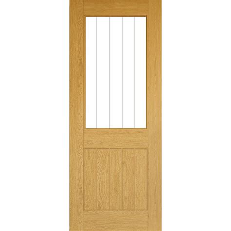 Internal Pre Finished Oak Ely 1 Half Light Clear Glazed Door Atlantic