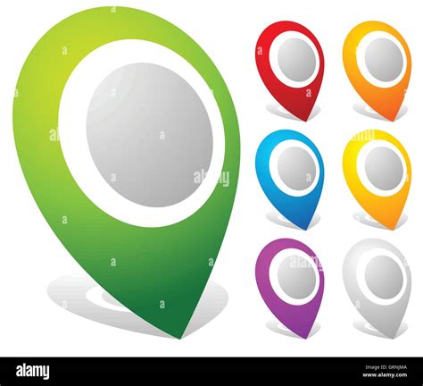 3d Bold Map Markers Map Pins In 7 Colors Stock Vector Image And Art Alamy
