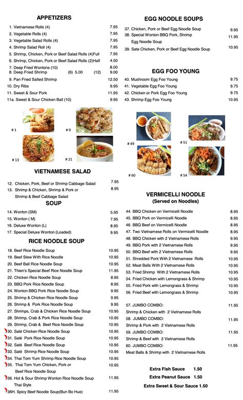 Thien Vietnam Restaurant Authentic Vietnamese Thai And Chinese Cuisine