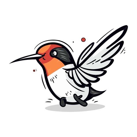 Premium Vector Cute Hummingbird Cartoon Vector Illustration On White