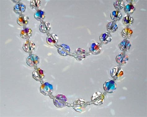 Ab Swarovski Crystal Necklace And Drop Pendant Long Etsy