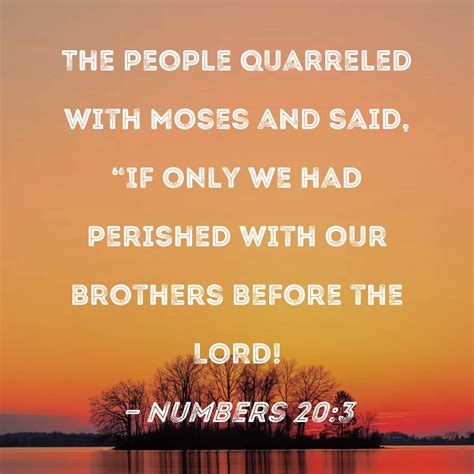 Numbers 203 The People Quarreled With Moses And Said If Only We Had