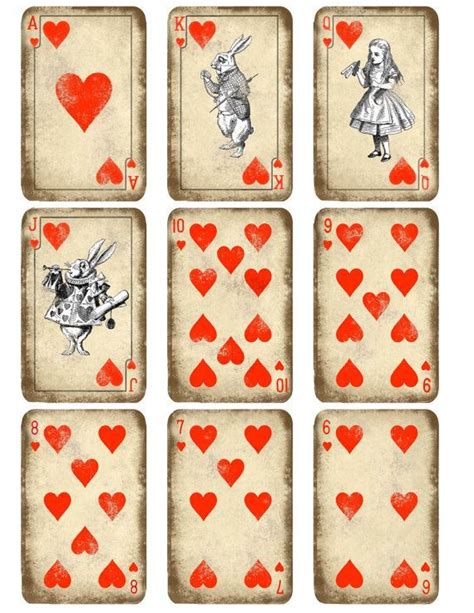 Kitty Playing Cards Printable Alice In Wonderland Play Card Printable
