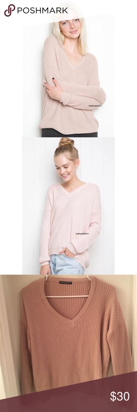 brandy melville lance pink v neck sweater fashion clothes design clothes