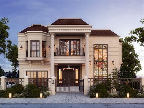 Lake View Villa On Behance Classic House Exterior Classic House Design
