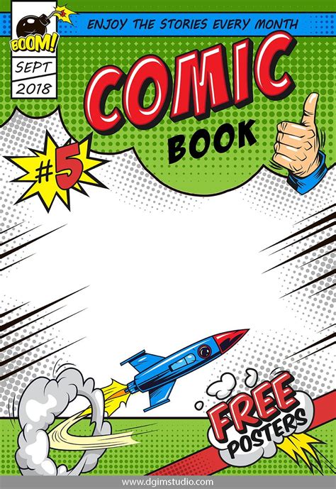Comics Creator Book Cover Template Book Cover Comic Book Template