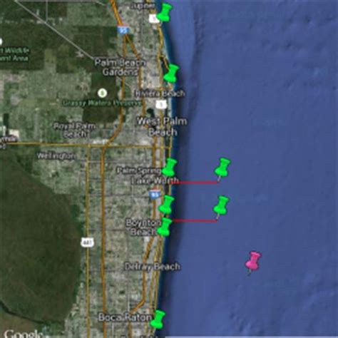 Florida Palm Beach County Saltwater Fishing Piers Scribble Maps