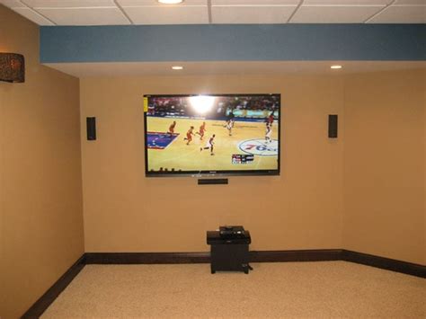 Basement Home Theater With 80 Inch Tv On The Wall Yelp