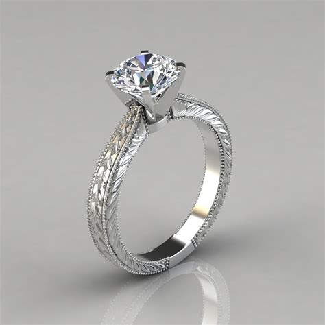 On the other hand, if you're more concerned about cut than the rest of the 4 c's, then you might not. Hand Engraved Solitaire Engagement Ring - Forever Moissanite