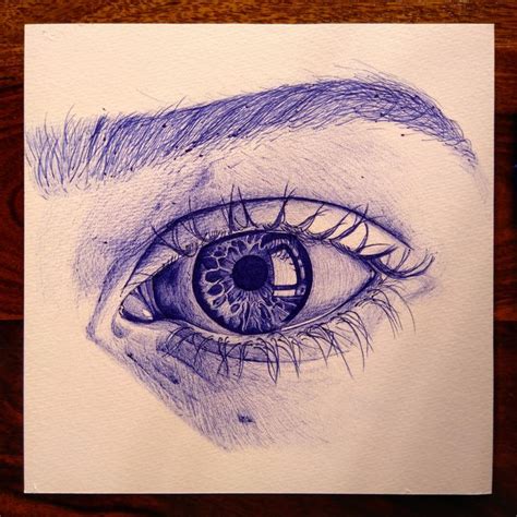 A Drawing Of An Eye With The Iris Partially Closed And Part Of Its Iris